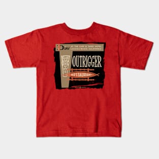 Vintage Outrigger Tiki Restaurant Distressed Kids T-Shirt